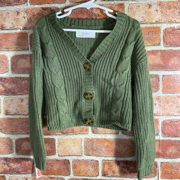 Evsie Girls Cable Knit Cardigan Sweater size XS-8 - Picture 1 of 8